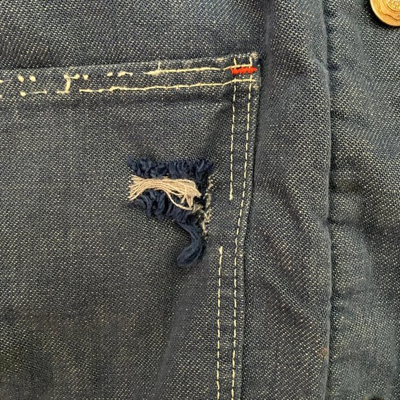 Thrashed Vintage Wrangler Denim Chore Coat - Men's Medium - Picture 6 of 8